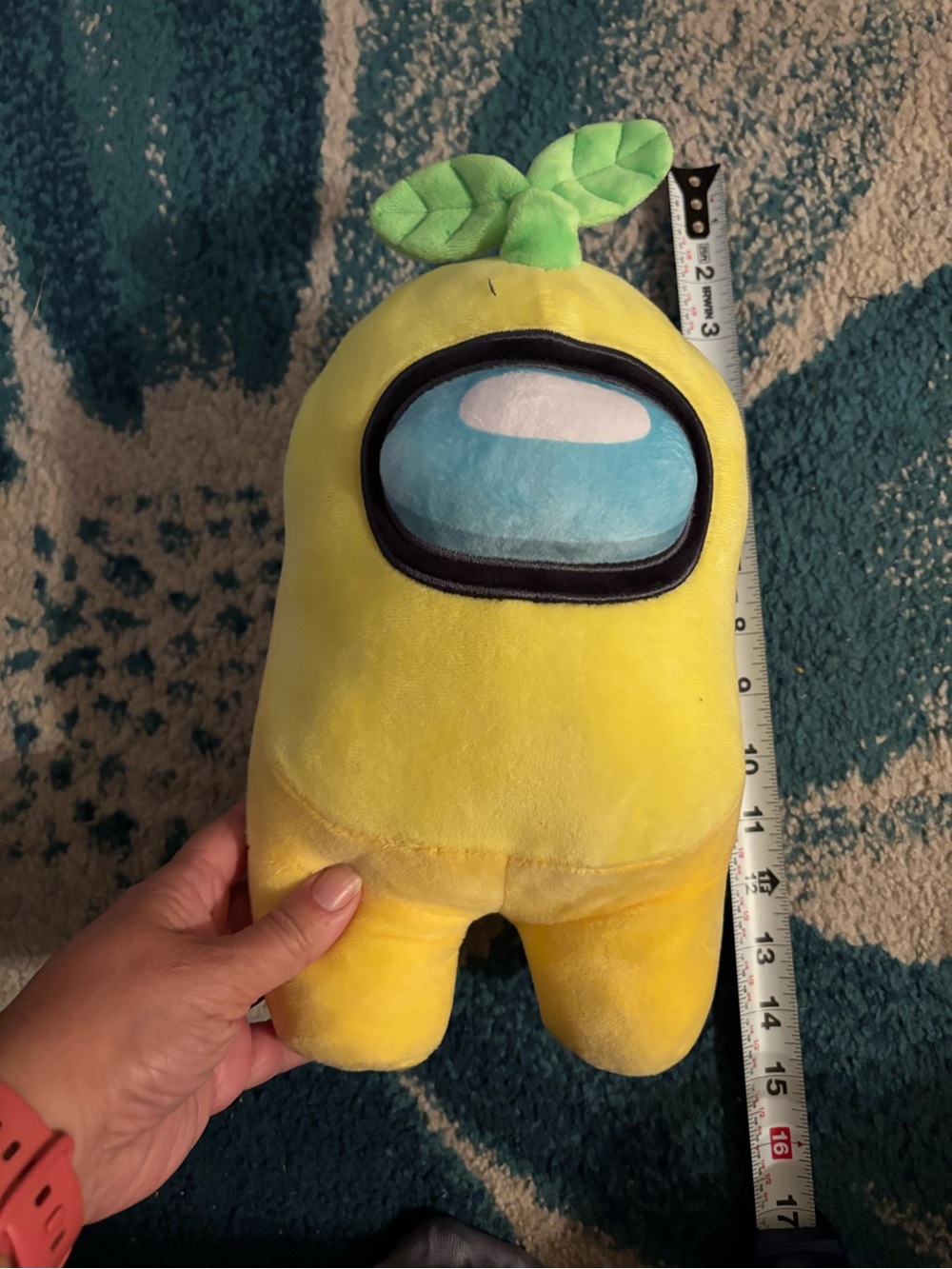 Yellow Plush Space Character with Green Leaf Hat - Kids Stuffed Toy